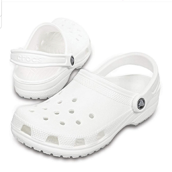 white slip on crocs